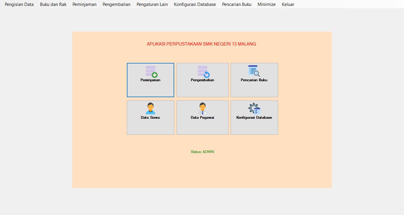 Form Menu Aplikasi Perpustakaan Sekolah Gratis