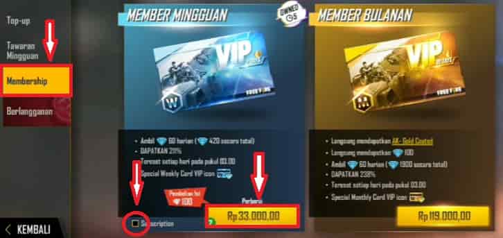 Free Fire Membership.vn