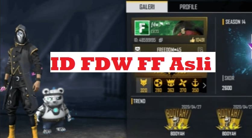 Id FF FDW Asli Youtuber Gaming Pro Player Free Fire Efdewe
