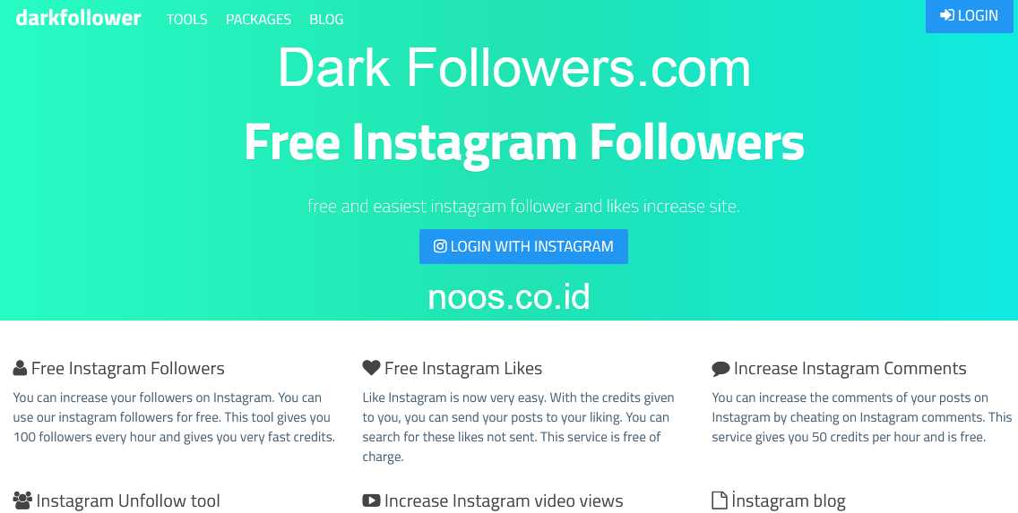 Dark Followers.com IG Followers, Like, Komentar Instagram Gratis