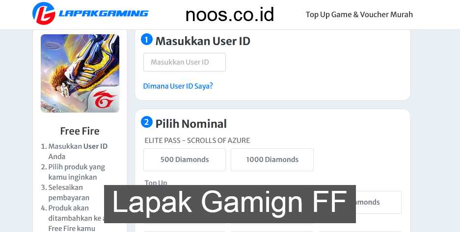 Lapak Gaming FF Top Up Diamond Murah Di Lapakgaming Free Fire