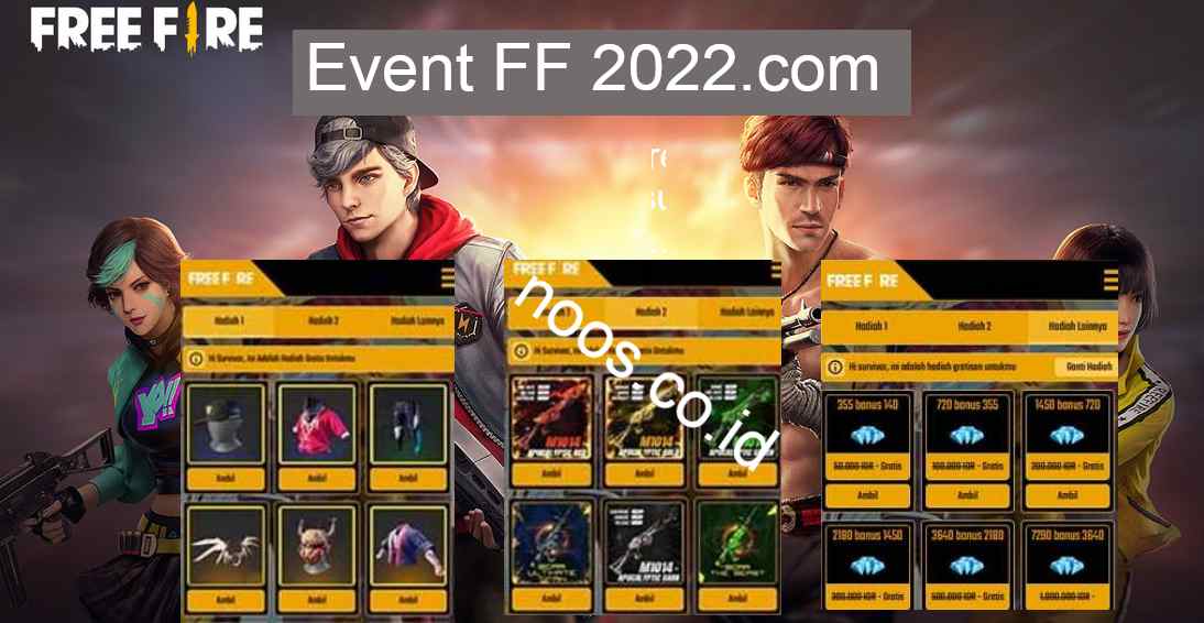 Event FF 2022.com Klaim Spin Bundle, Skin, Diamond Free Fire Gratis
