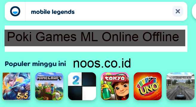 Poki Games ML Online Offline Mainkan Mobile Legends Poki.com