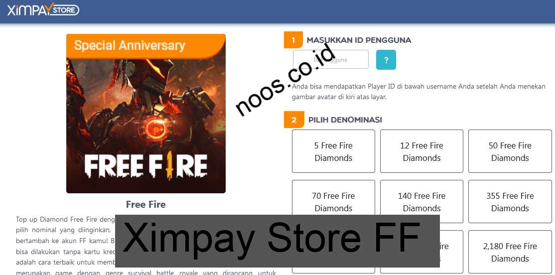 Ximpay Store FF Top Up Diamond Free Fire Diskon Promo Murah
