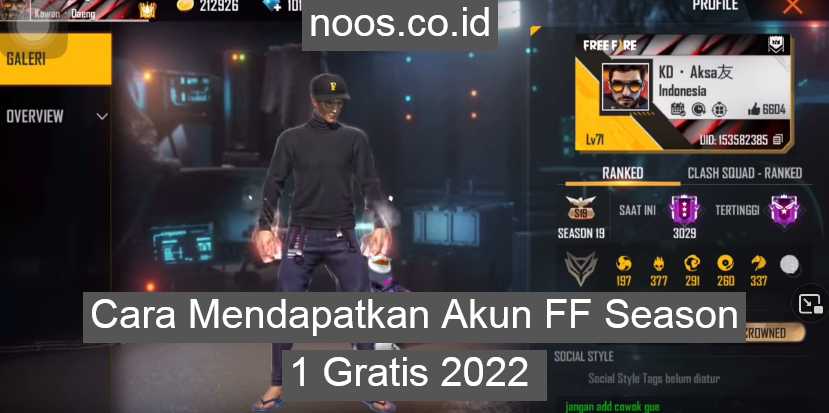 Cara Mendapatkan Akun FF Season 1 Gratis 2022 Garena Free Fire