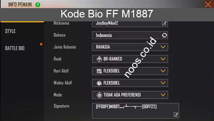 Kode Bio FF M1887 SG 2 Skin Cara Membuatnya M1887 Code